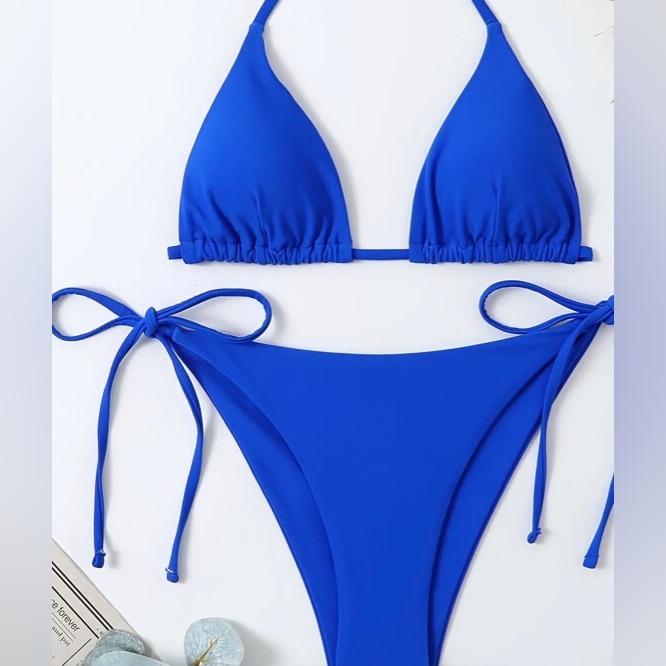Electric Blue String Bikini.